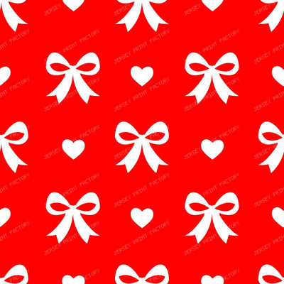Bow Pattern, Coquette Bow, Ribbon, Cute Bow, White Bow, Hearts, Black — Red 2