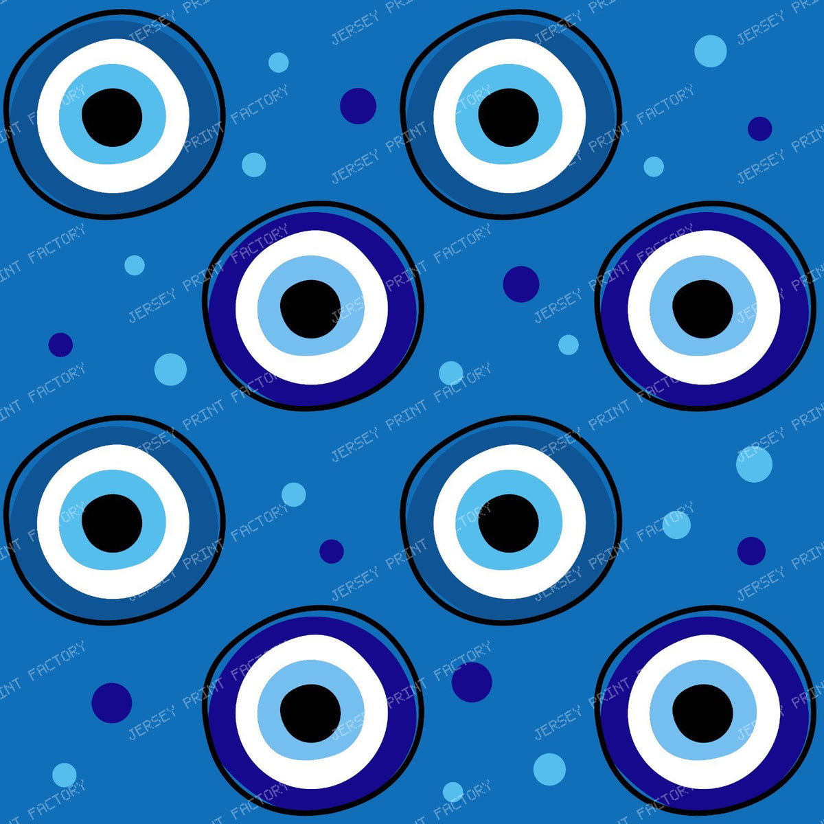 Evil Eye Pattern, Turkish Eye, Nazar Talisman, Mati, Mataki, Hamsa — Navy Blue 1