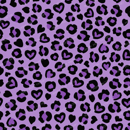 Animal Print, Blue Leopard, Cheetah Spots, Hearts — Purple 1