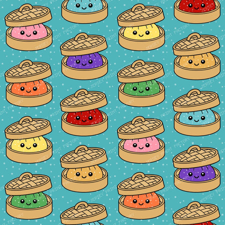 Squishy Bao Bun Steamer Dumplings In Blue