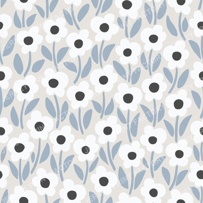 Chalkflower Garden Light Blue & White