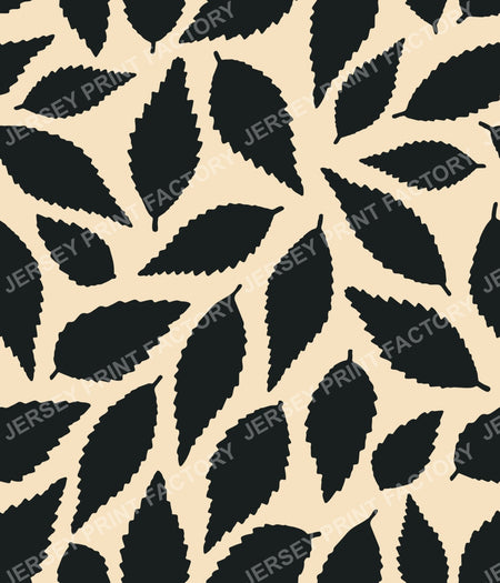 Scattered Leaves - Black and Beige