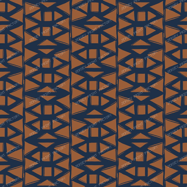 Annick   Tribal Geometric   Navy & Tan