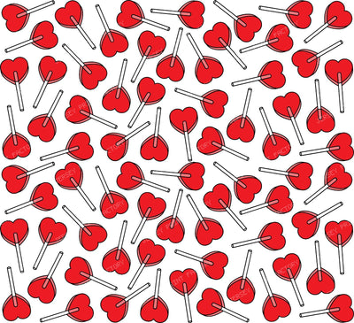 Pink Lollipops, Heart Lollipops, Lollipop Pattern — Red