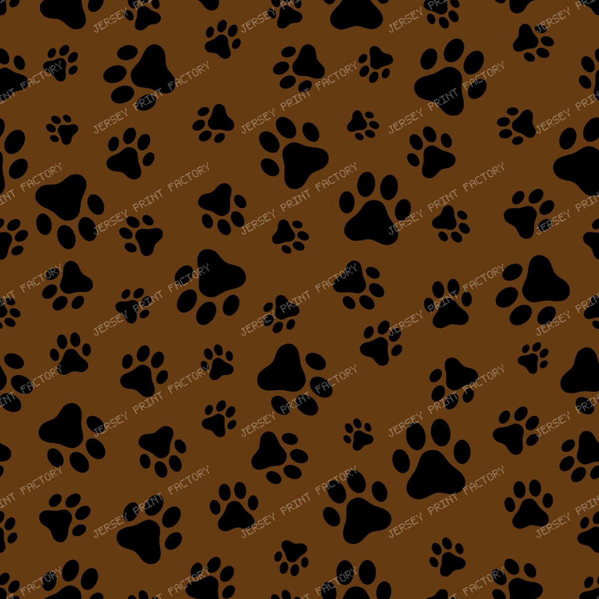 Pattern Of Paws, Dog Paws, Black and White — Brown 5