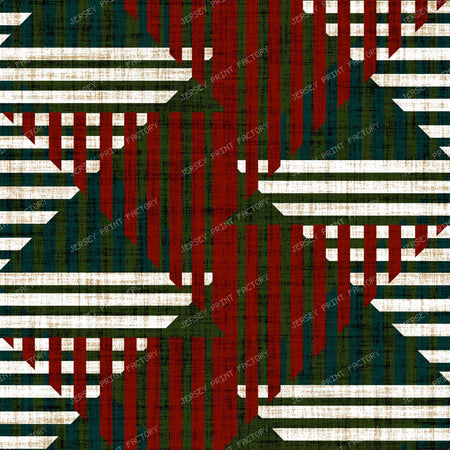 Maximalist Christmas Geometric Weave in Red and Green