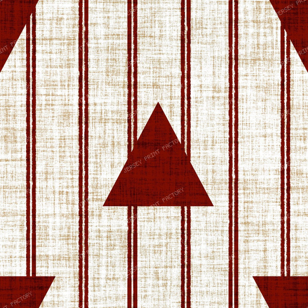 Christmas Arrow Stripe in Cream Linen Texture