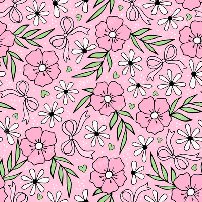 Coquette Meadow Wildflower Floral In Soft Pink