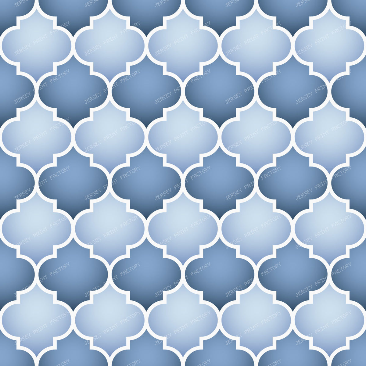 Moroccan Trellis Geometric Pattern White Blue