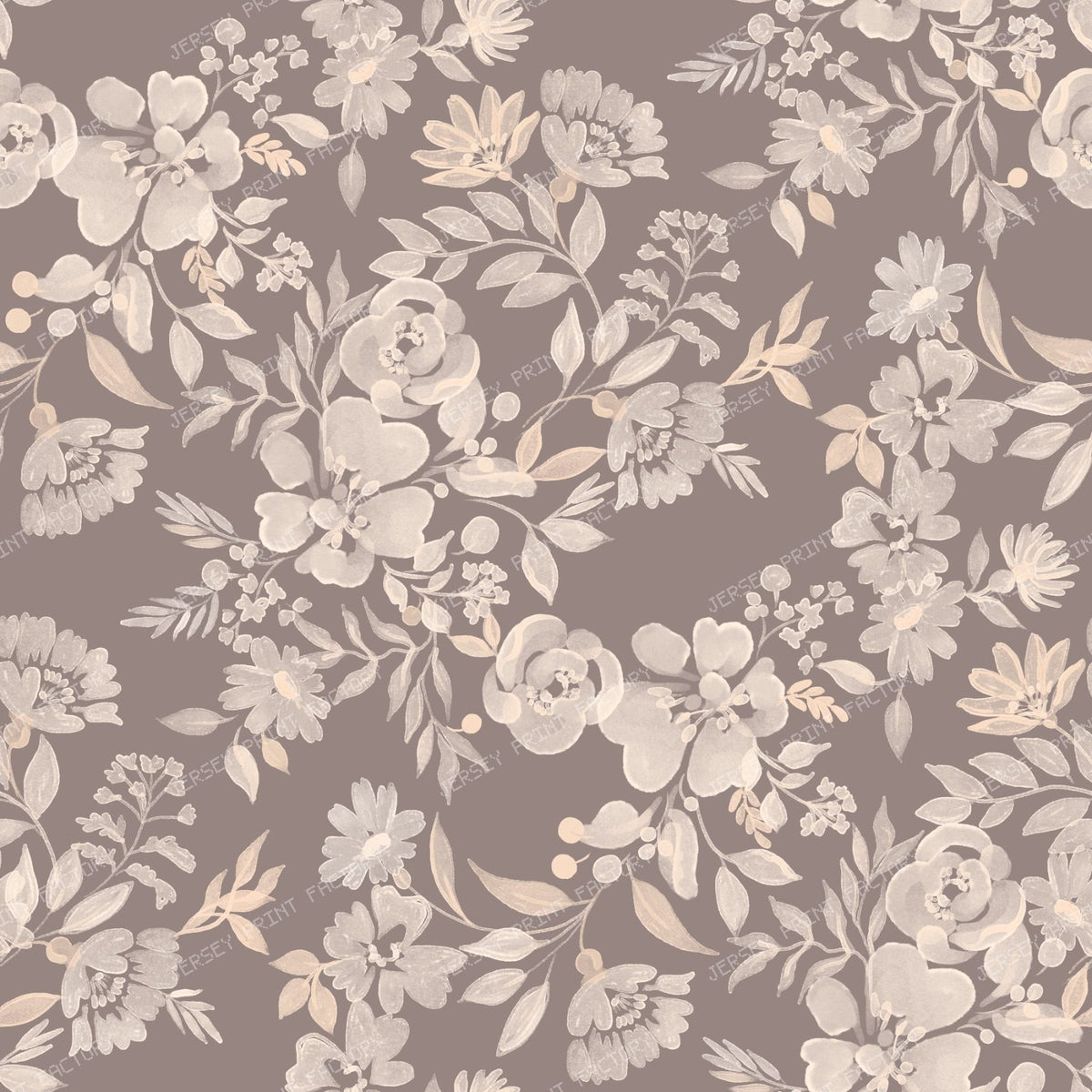 Bella   Watercolour Tonal Floral   Beige — Taupe