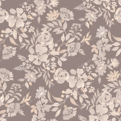 Bella   Watercolour Tonal Floral   Beige — Taupe