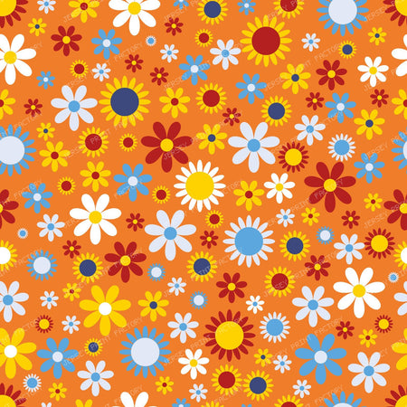 Colorful Flowers, Retro Flowers, Floral Pattern — Colorful 5