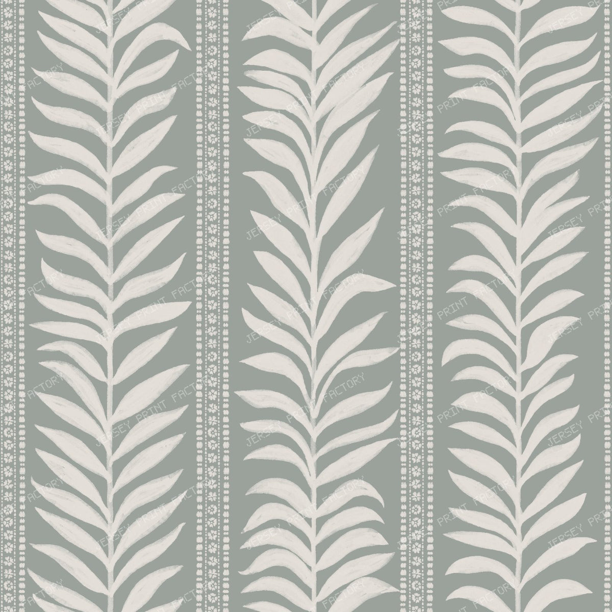 Belinda   Vertical Vine Stripe   White & Ice Blue — Sage Green & Cream