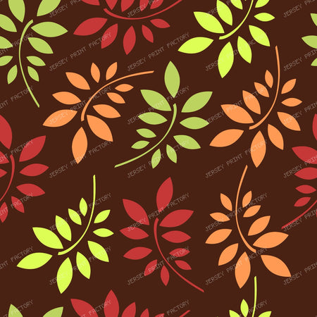 Blue Leaves, Green Leaves, Boho, Leaf Pattern — Orange