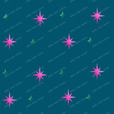 Pink Sparkle & Stars on Purple — Teal