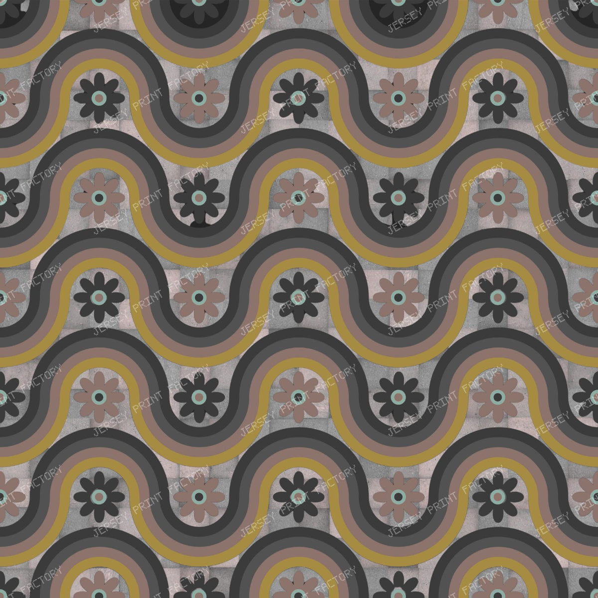Wavy Daisy Hills Stripes Up and Down U Checkered Background