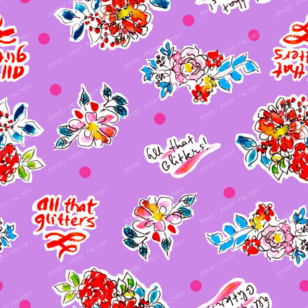 Sketchy Blooms — Bright Floral on Lilac Purple