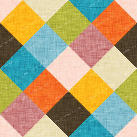 Retro Diamond Tile  Dusty Blue