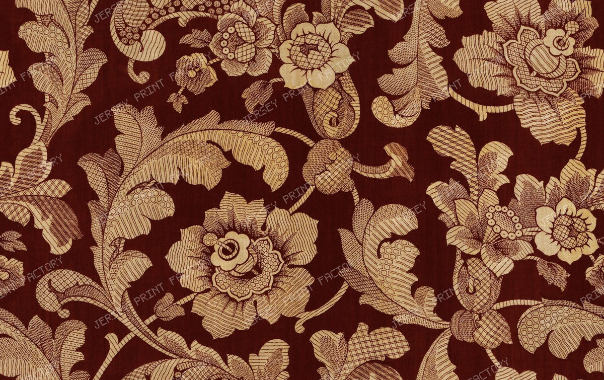 exotic scrolling leaves and flowers