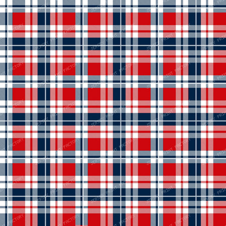 Fall Football Plaid in Red and Navy
