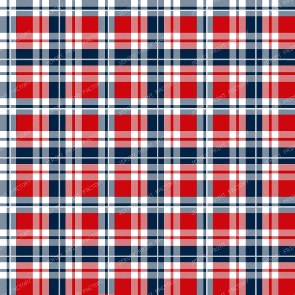 Fall Football Plaid in Red and Navy