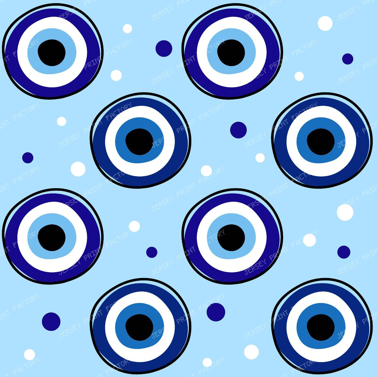 Evil Eye Pattern, Turkish Eye, Nazar Talisman, Mati, Mataki, Hamsa — Blue 3
