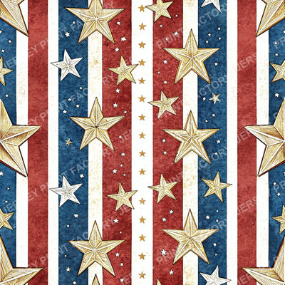 Patriotic Gold Stars Vertical Stripes