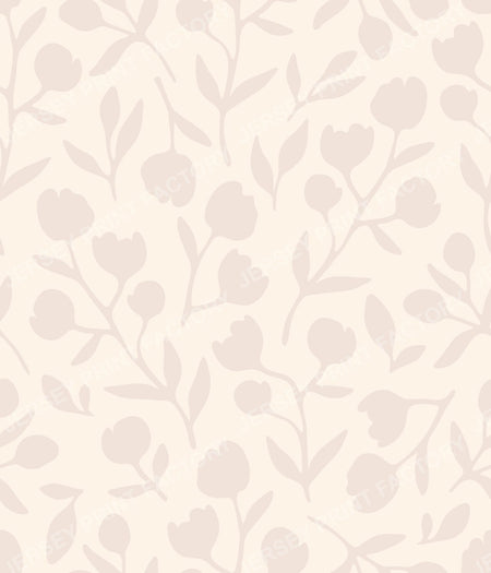 Fleurline - Modern Vintage Floral Silhouette - Dusty Rose on Cream