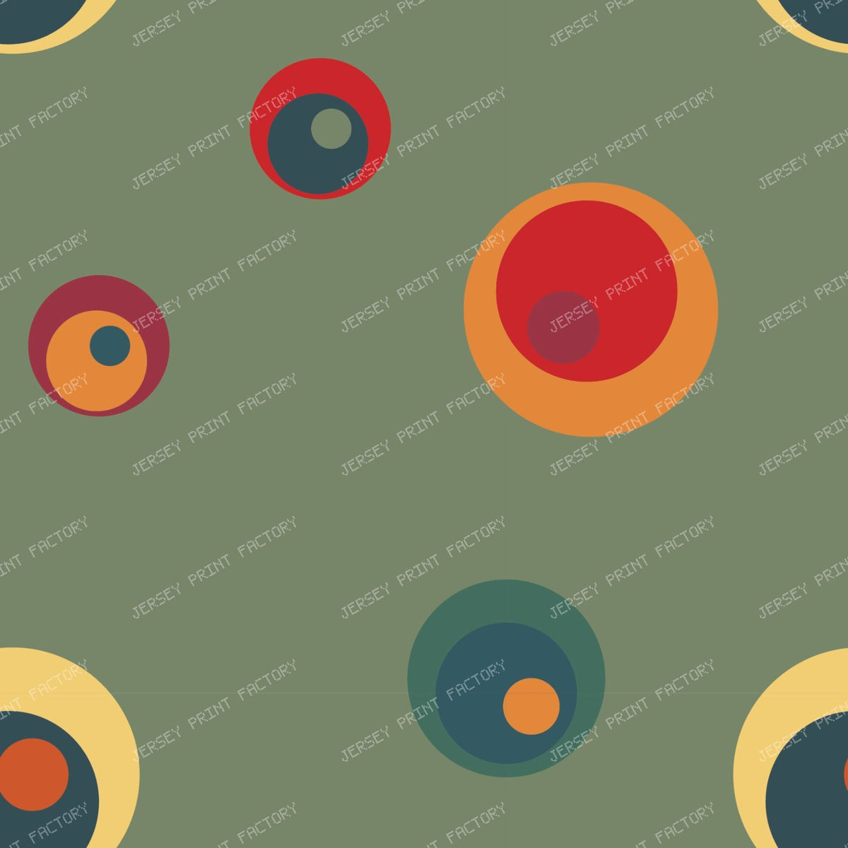 Retro Bauhaus Circles Blue — Sage