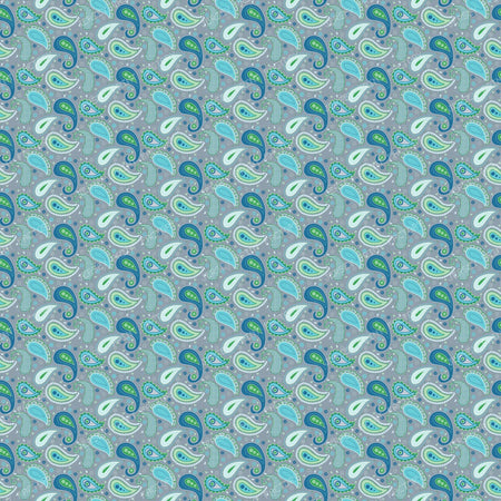 Cool Colors on Gray Paisley