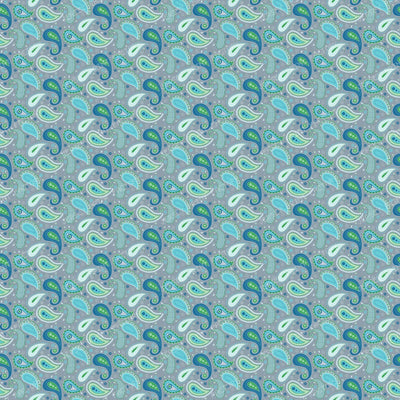 Cool Colors on Gray Paisley