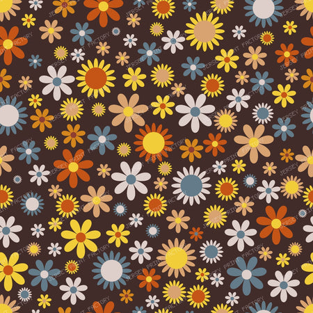 Colorful Flowers, Retro Flowers, Floral Pattern — Colorful 15