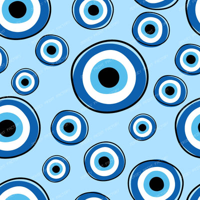 Evil Eye Pattern, Turkish Eye, Hamsa, Nazar, Mati, Mataki — Blue 7