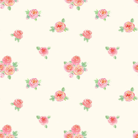 Watercolor roses flowers. Beautiful floral seamless pattern.