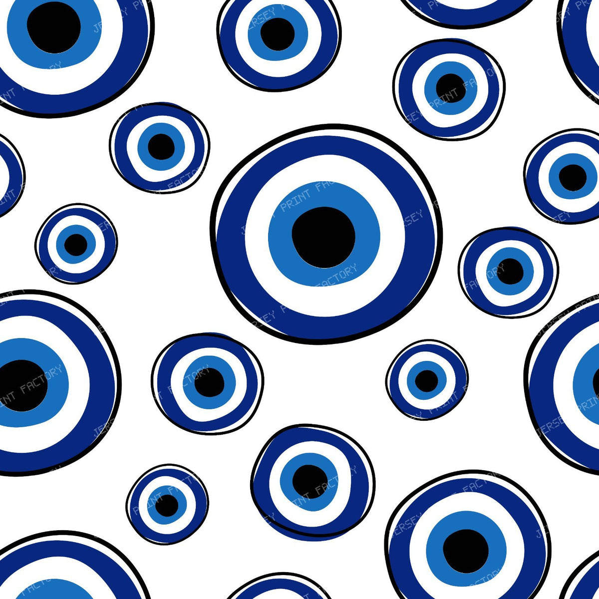 Evil Eye Pattern, Turkish Eye, Hamsa, Nazar, Mati, Mataki — White 3