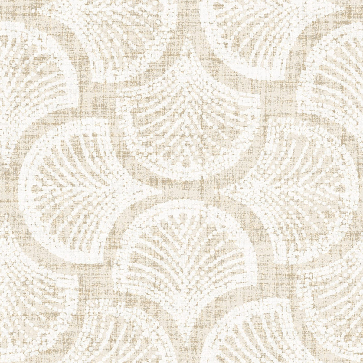 Powder Blue Ginkgo Fan Scallop Batik — greige