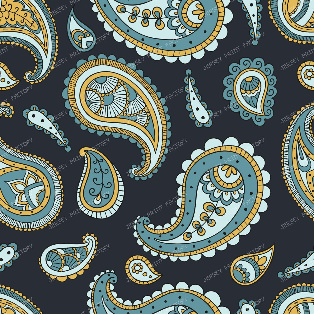 Blue Paisley, Persian Paisley, Paisley Pattern — Colorful 21