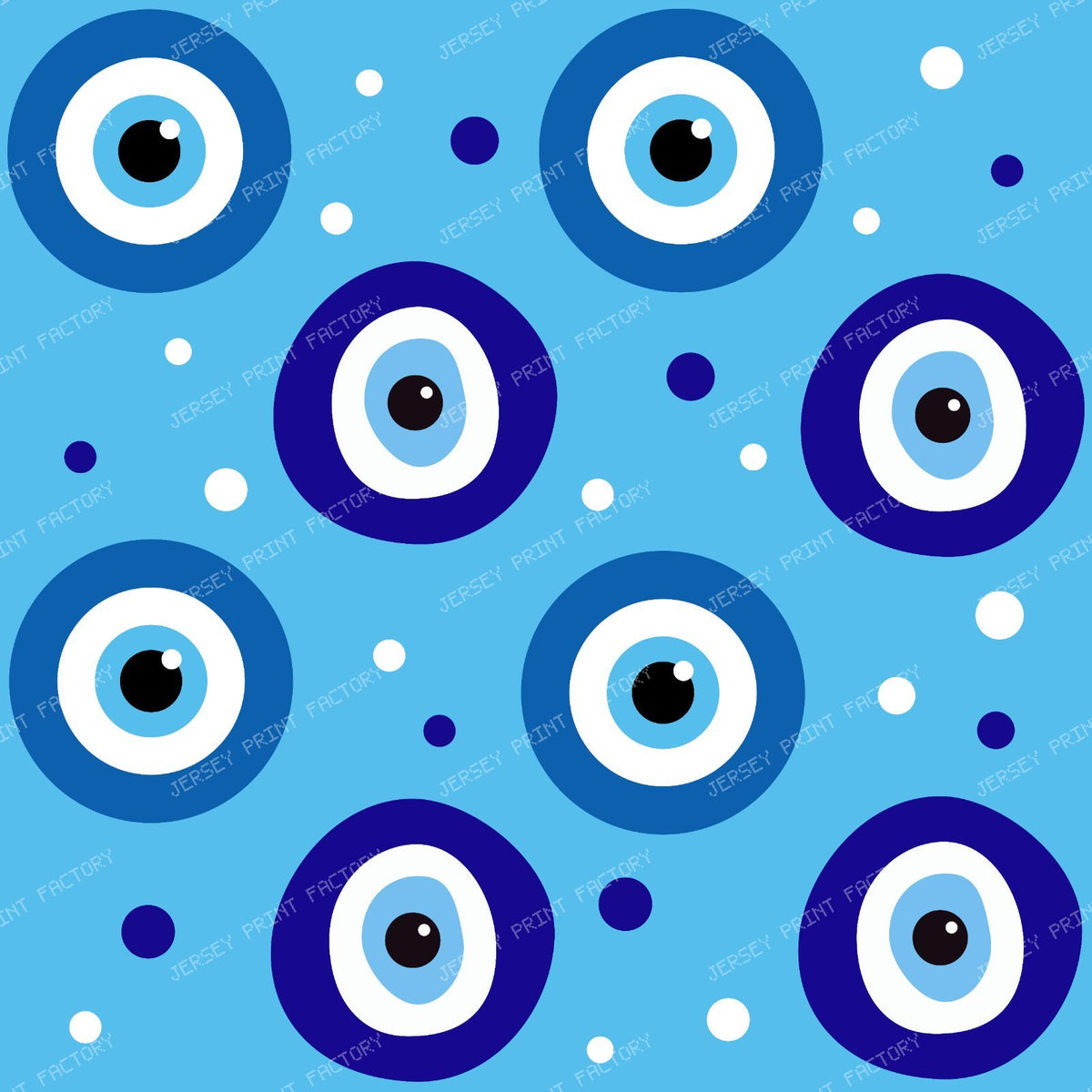 Evil Eye Pattern, Turkish Eye, Nazar Talisman, Mati, Mataki, Hamsa — Blue 4