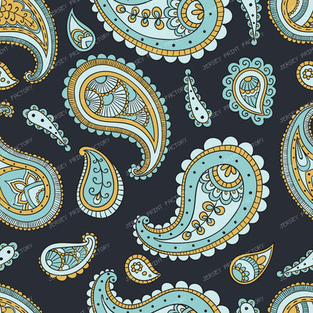 Blue Paisley, Persian Paisley, Paisley Pattern — Colorful 24