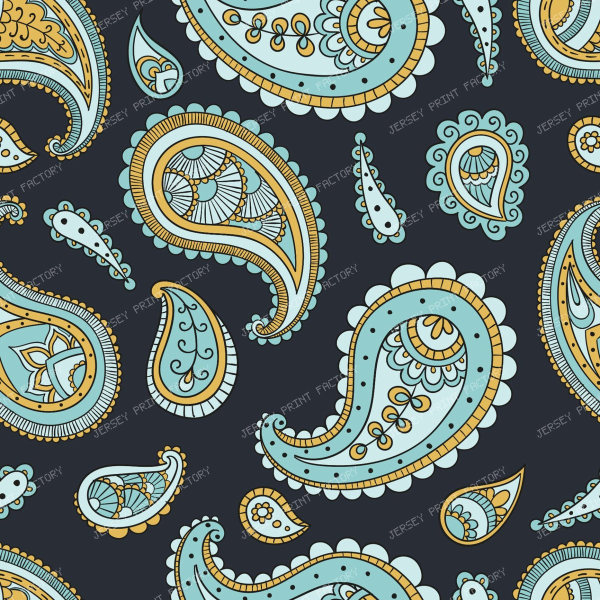 Blue Paisley, Persian Paisley, Paisley Pattern — Colorful 24