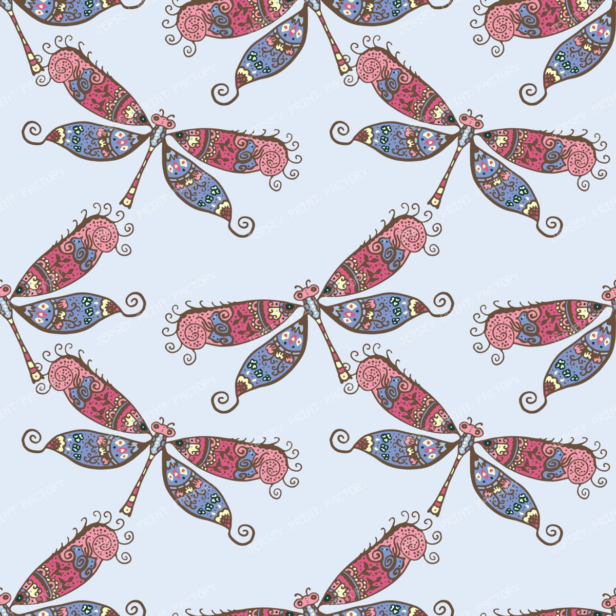 Dragonfly Pattern, Colorful Dragonflies, Insects (Tileable)
