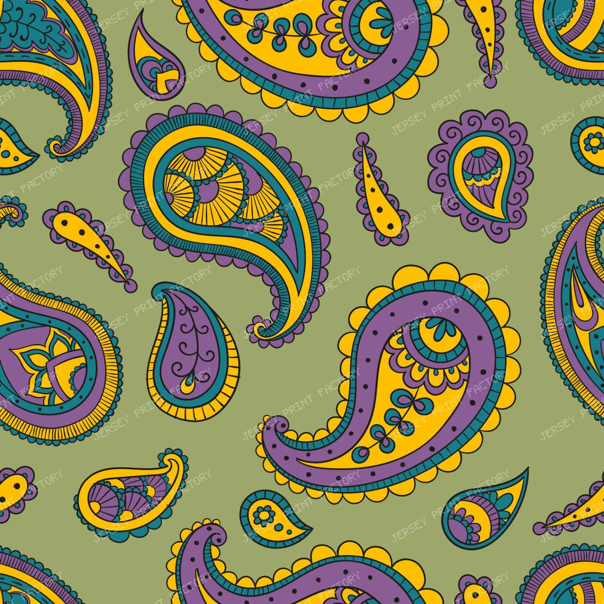 Blue Paisley, Persian Paisley, Paisley Pattern — Colorful 1