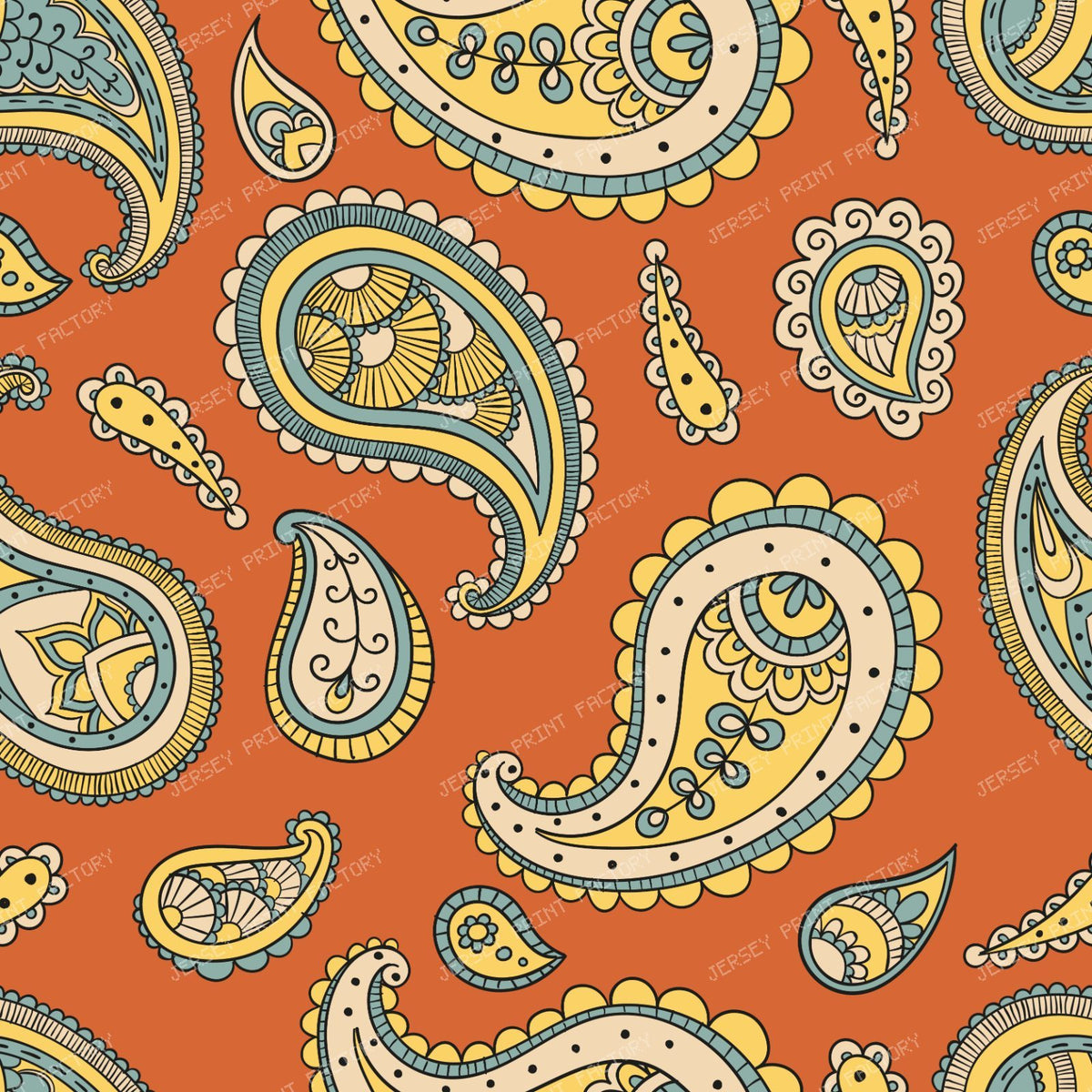 Blue Paisley, Persian Paisley, Paisley Pattern — Colorful 15