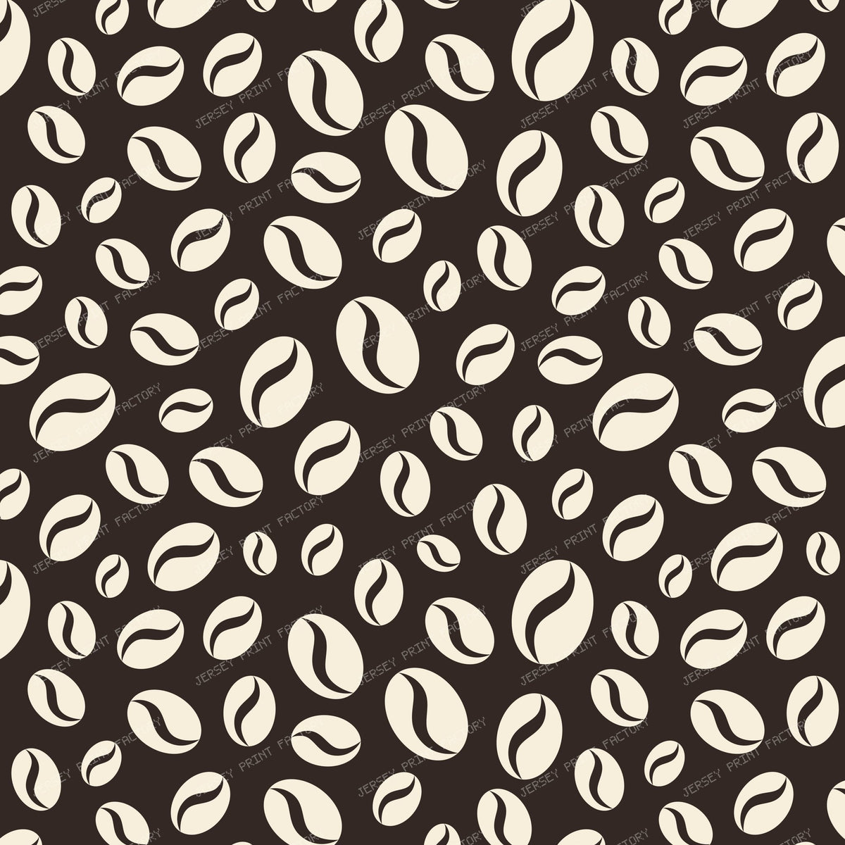 Coffee Beans Seamless Pattern White on Brown