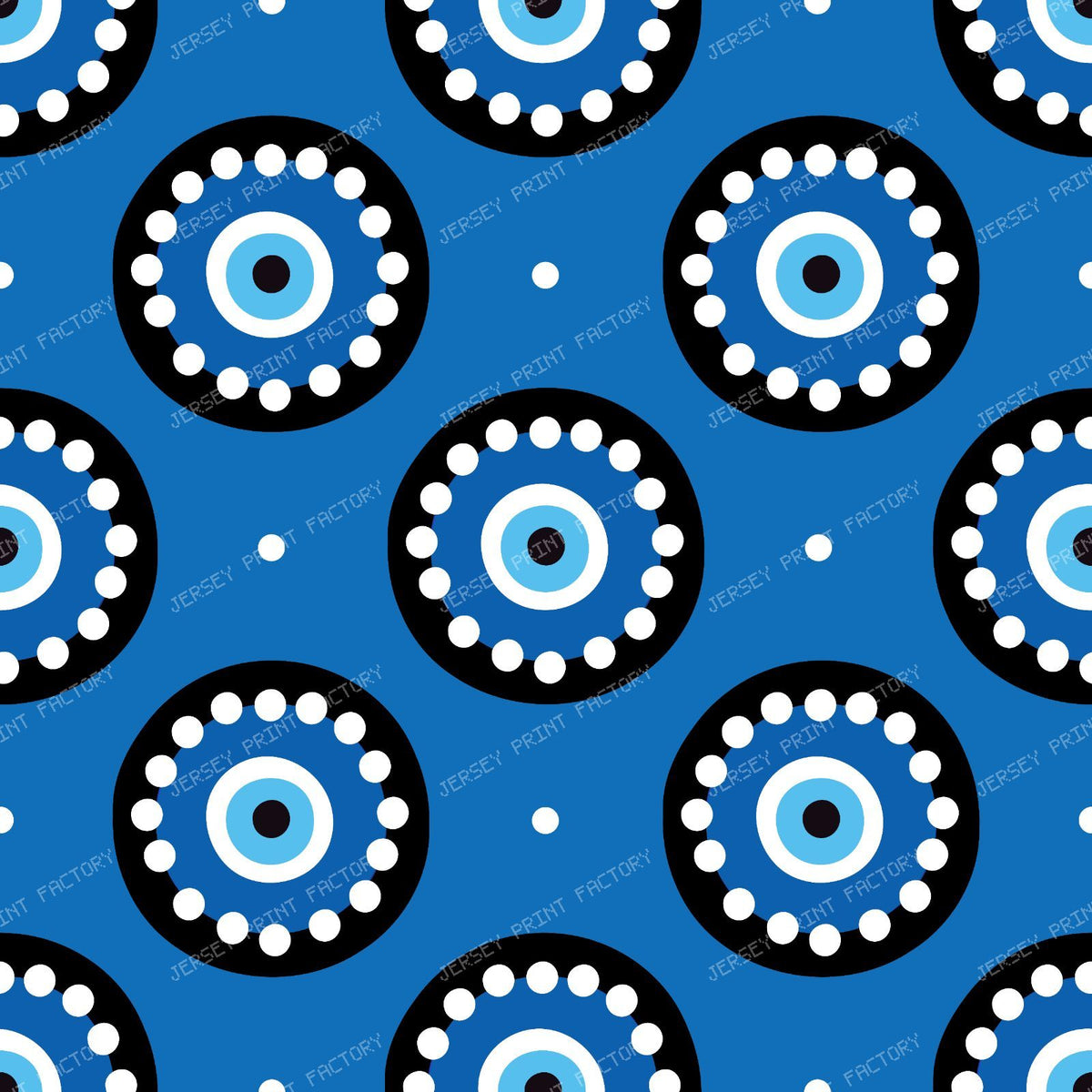 Evil Eye Pattern, Turkish Eye, Mati, Mataki, Hamsa, Nazar — Navy Blue