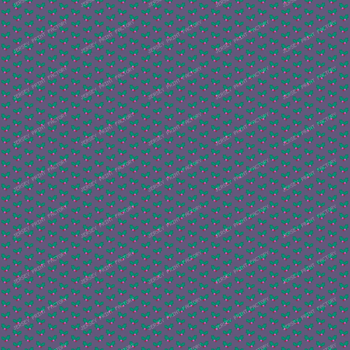 Christmas Holly on Muted purple