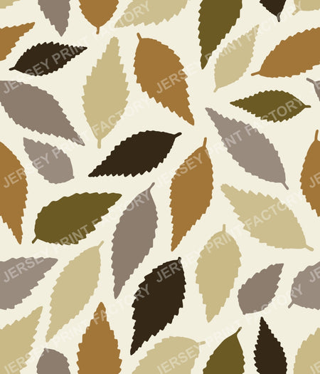 Scattered Leaves - Taupe and Brown