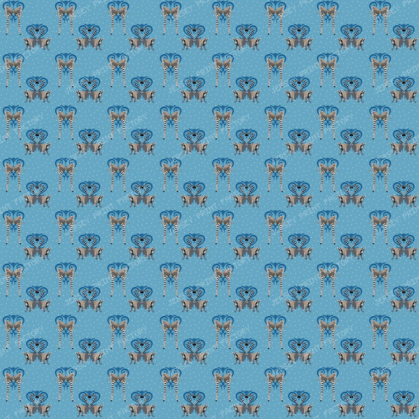 Lemurs in Love in Blue