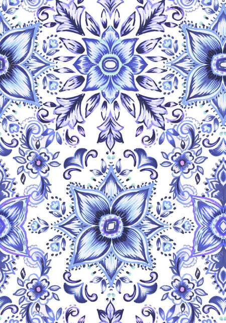 Simmetric Blue Floral Repeat