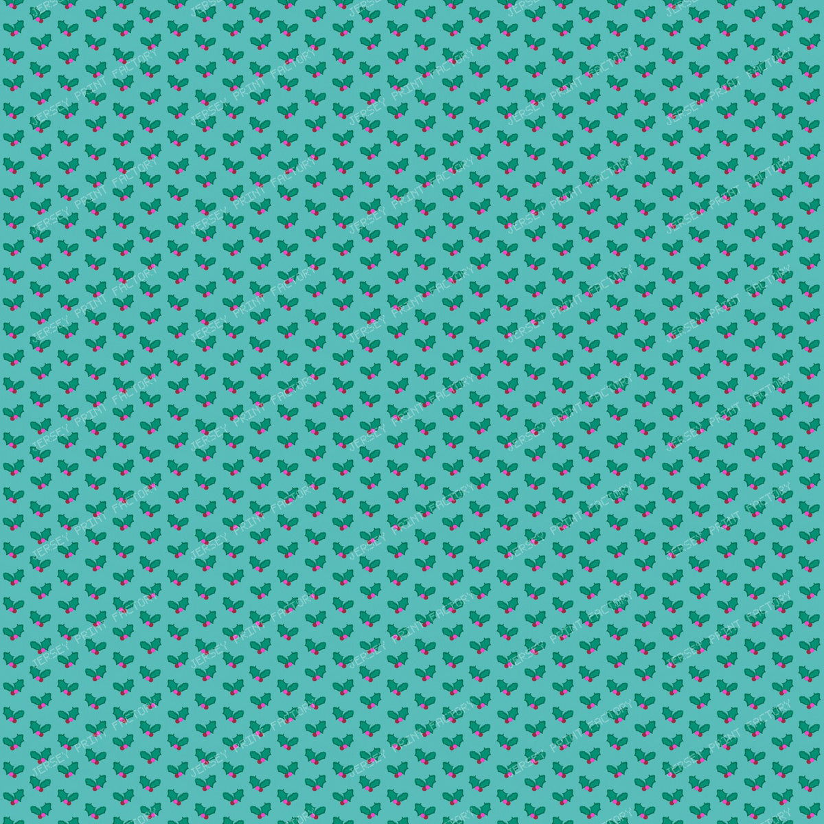 Christmas Holly on Turquoise